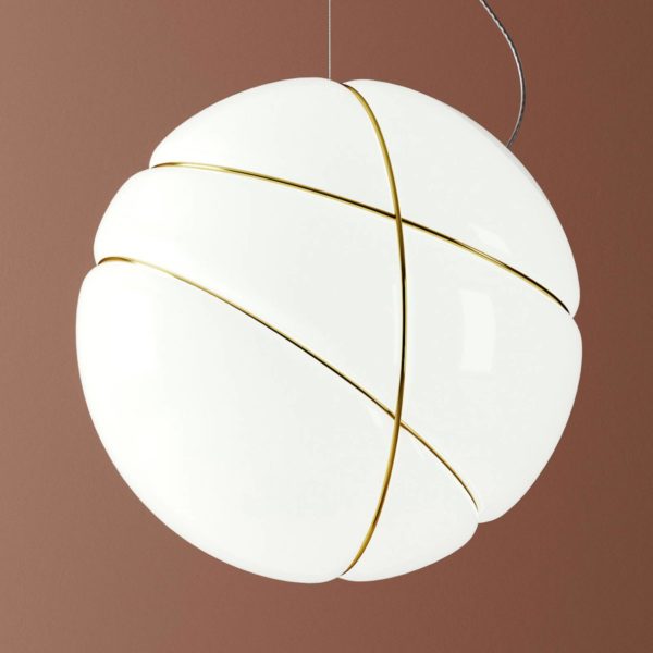 Fabbian Armilla suspension verre blanche
