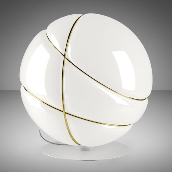 Fabbian Armilla lampe à poser verre blanche