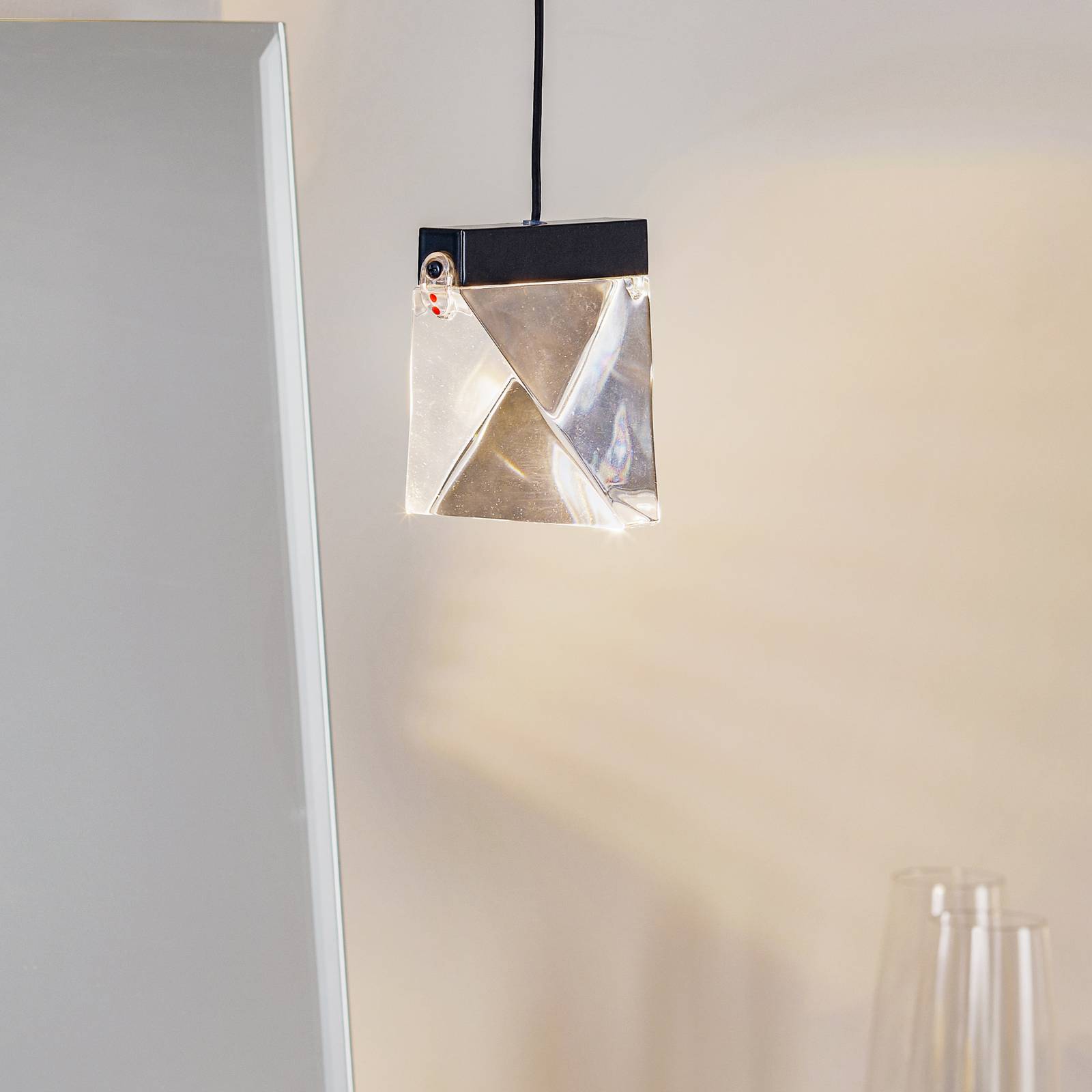 Fabbian Tripla suspension LED cristal anthracite Fabbian