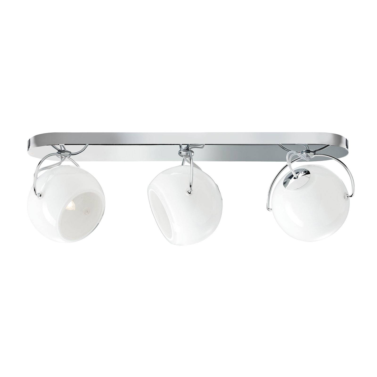 Fabbian Beluga White plafonnier direct à 3 lampes Fabbian