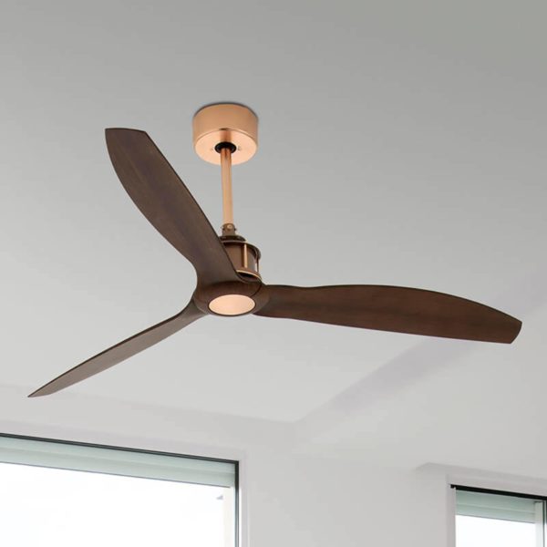 FARO BARCELONA Ventilateur de plafond Just Fan cuivre noyer FARO BARCELONA