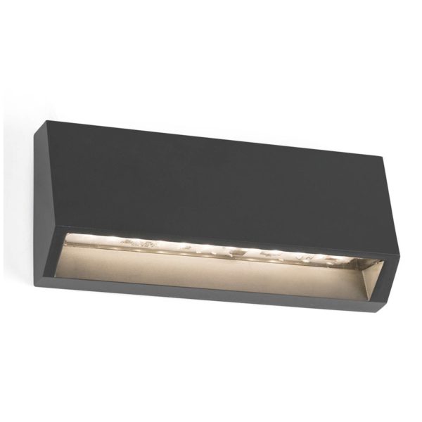 FARO BARCELONA Applique d’extérieur LED Must angulaire, 15,8 cm FARO BARCELONA