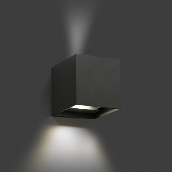 FARO BARCELONA Applique d’extérieur LED Olan, gris foncé FARO BARCELONA