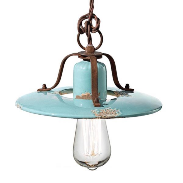 Ferroluce Suspension vintage Giorgia en turquoise Ferroluce