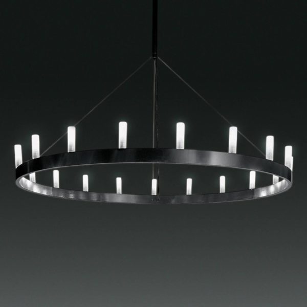 Fontana Arte Lustre Chandelier imposant noir Fontana Arte