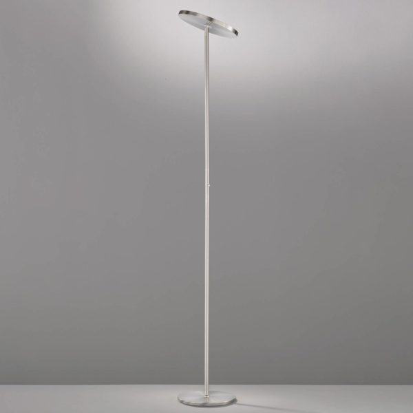 FH Lighting Lampadaire LED Fabi en métal, dimmable, nickel FH Lighting