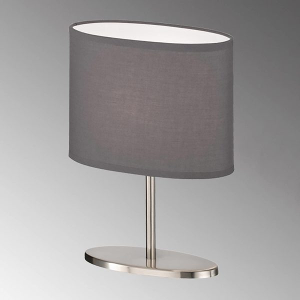 FH Lighting Lampe à poser Momo abat-jour tissu nickel/anthr FH Lighting