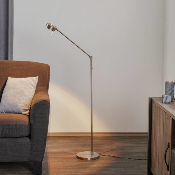 Knapstein Lampadaire LED Elegance à 3 articulations nickel Knapstein