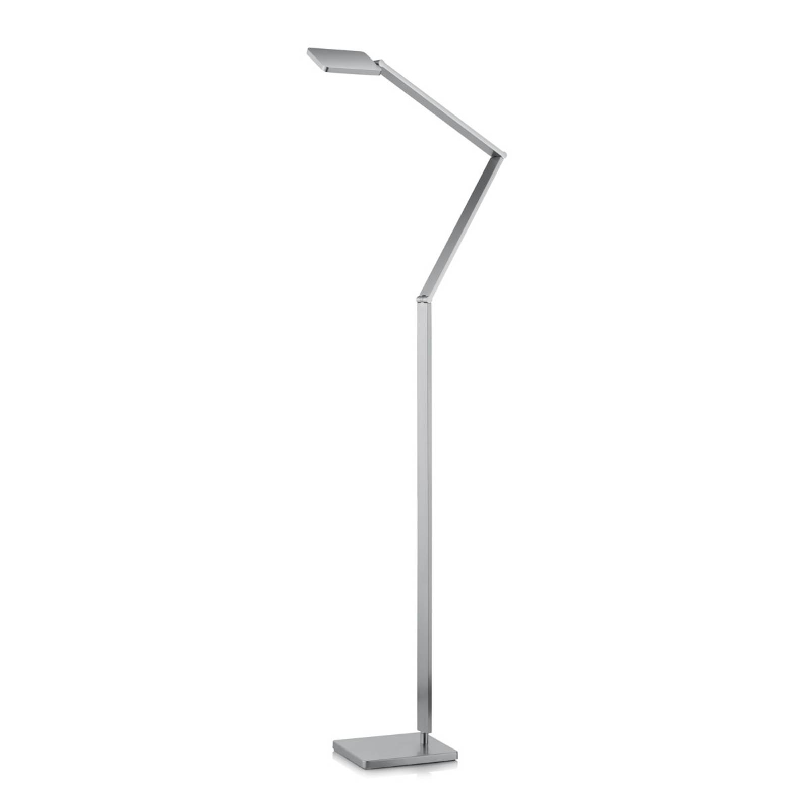 Knapstein Lampadaire LED élancé Linus nickel mat Knapstein