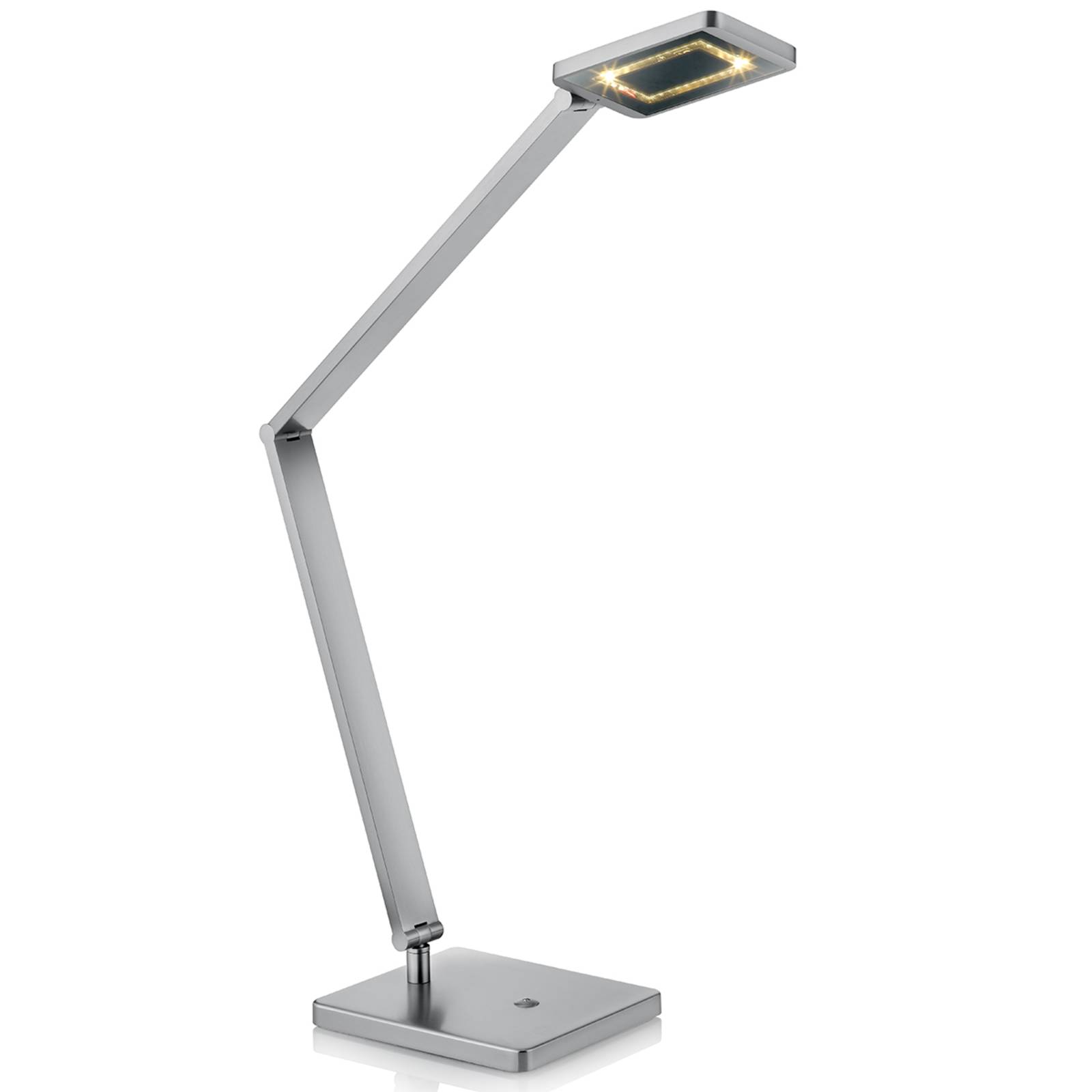 Knapstein Lampe de table LED Space avec variateur tactile nickel mat Knapstein