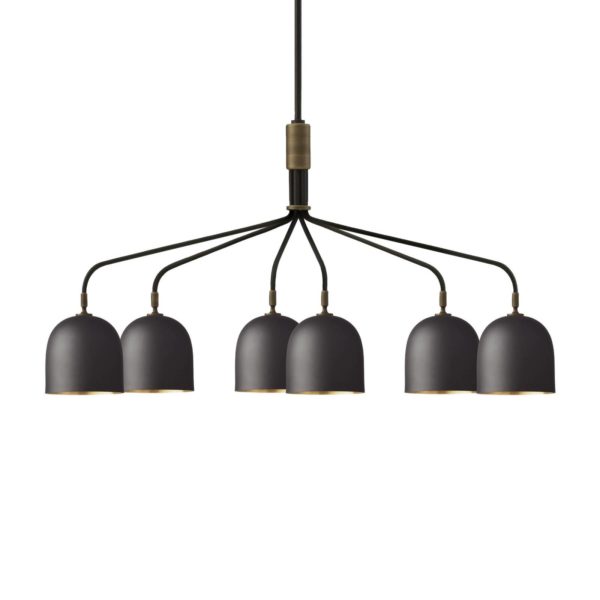 GUBI Lustre Howard à 6 lampes 134x73 cm gunmetal GUBI