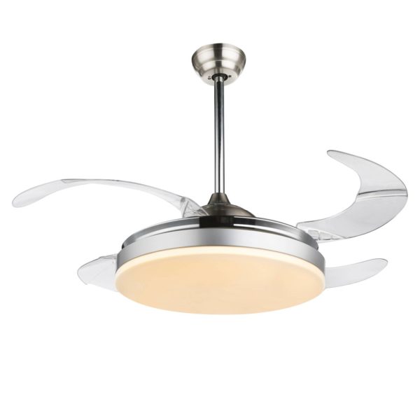 Globo Ventilateur de plafond LED Cabrera CCT, nickel mat Globo