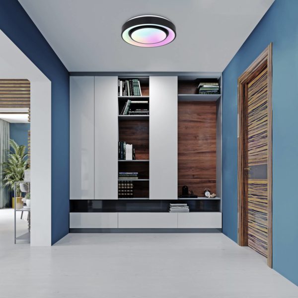 Globo Plafonnier LED Sully RGBW télécommande, noir Globo