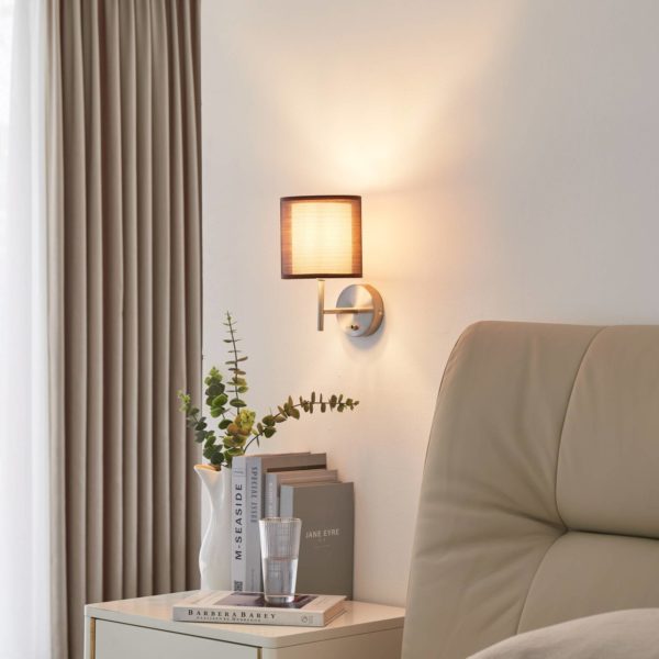 Lindby Magnifique applique en tissu Nica en gris LINDBY