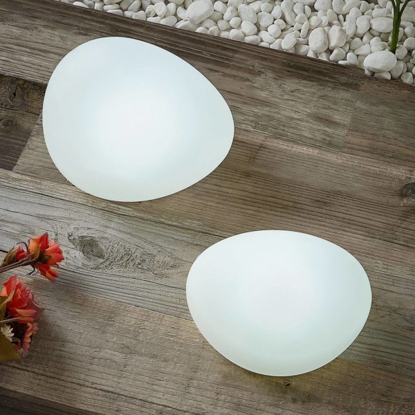 Lindby Pebbla lampes déco solaire LED, lot de 2 LINDBY