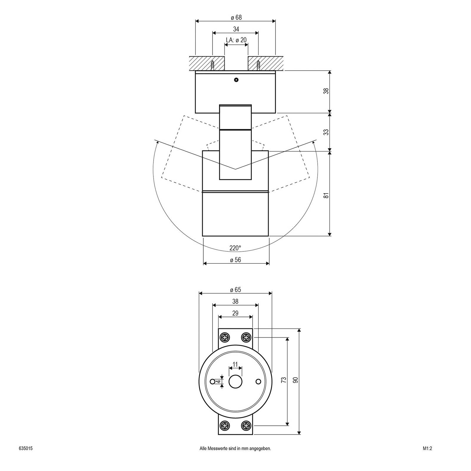 EVN 635015 spot IP54 rond anthracite EVN