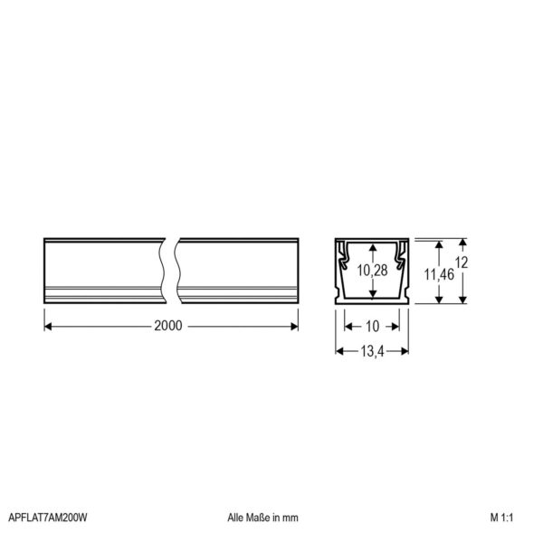 EVN APFLAT7 profilé alu 200cm