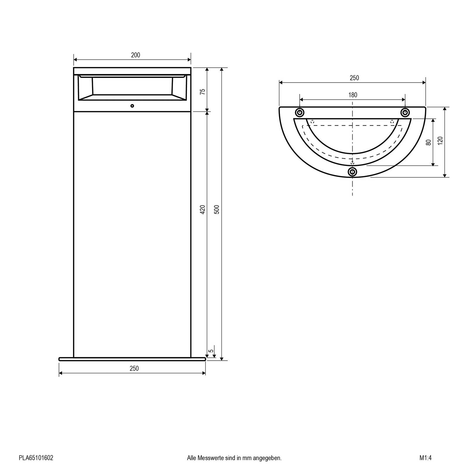 EVN Halbo borne lumineuse LED en demi-colonne EVN