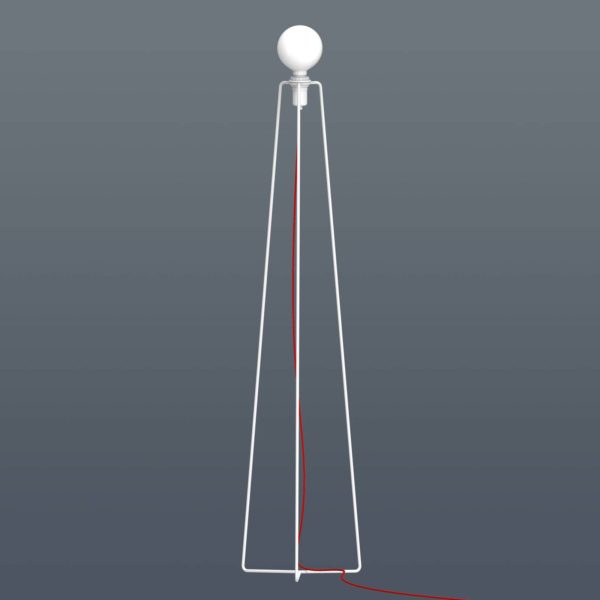 GRUPA Model M3 lampadaire LED blanc, câble rouge GRUPA