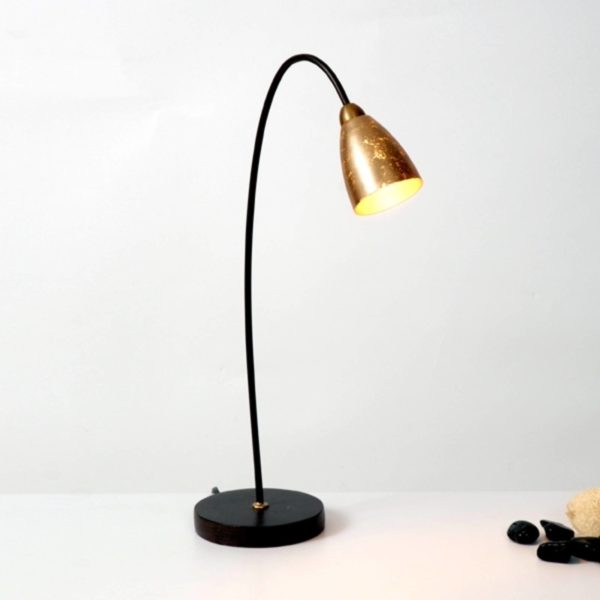 Holländer Précieuse lampe à poser Alice, abat-jour doré Holländer