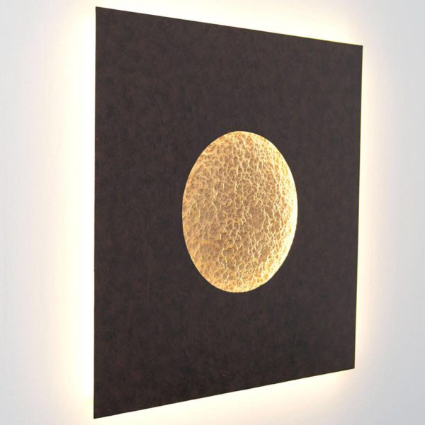 Holländer Applique LED Luina, 80×80 cm, intérieur doré Holländer
