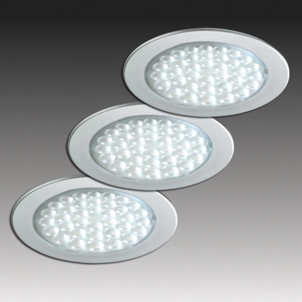 Hera Set de 3 spots encastrés LED R 68 aspect inox Hera