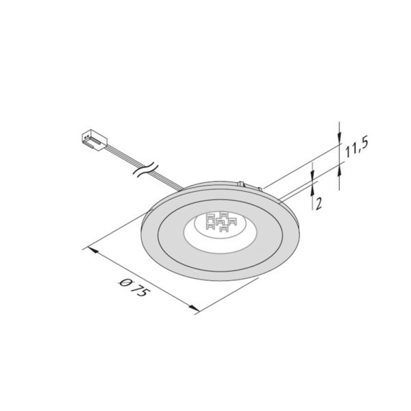 Hera LED à encastrer meuble AR 68 4W inox 2 700K Hera