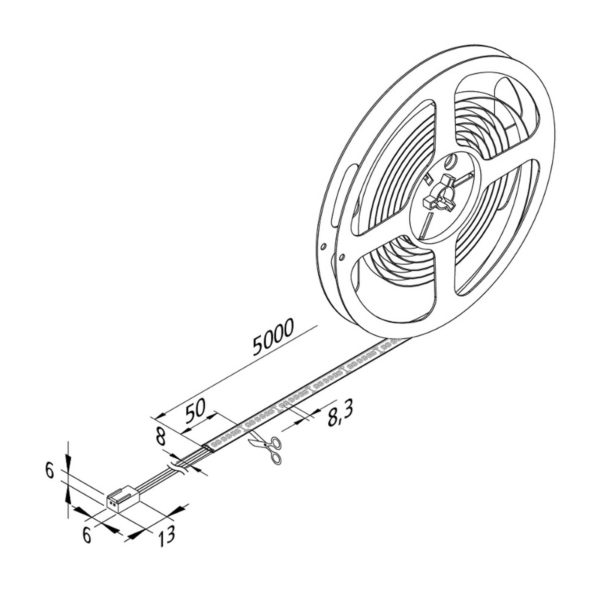 Hera Ruban LED Basic-Tape S, IP54, 3.000K, longueur 500cm Hera