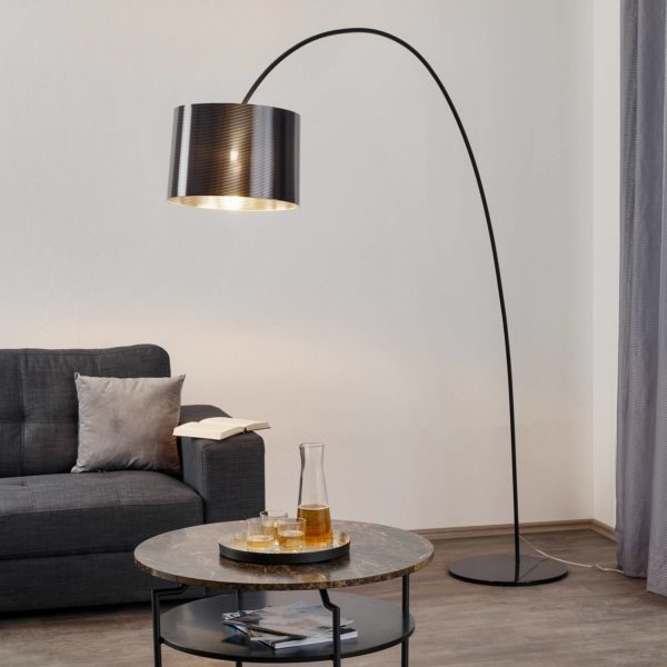 Lampadaire arqué Roxx par Helestra, noir Helestra