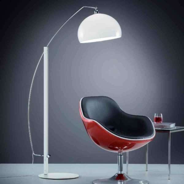 Helestra Doro lampadaire abat-jour acrylique blanc Helestra