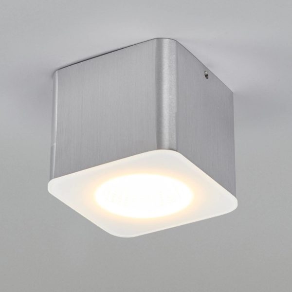 Helestra Oso spot plafond LED, angulaire, alu mat Helestra