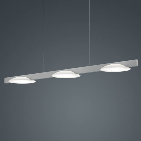 Helestra Pole suspension LED à 3 lampes nickel Helestra