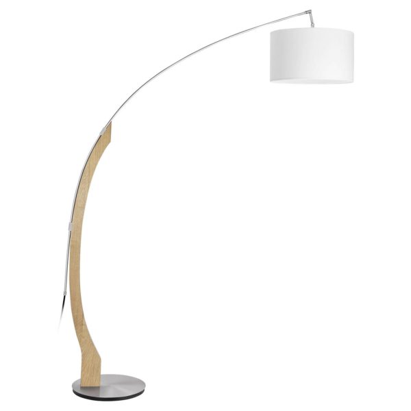 HerzBlut Amos lampadaire arqué, chêne naturel HerzBlut