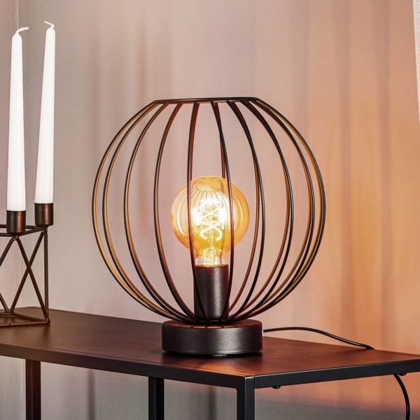 HELam Lampe à poser Cumera abat-jour cage