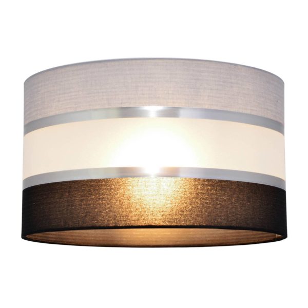HELam Abat-jour Helen E27 Ø 25cm/hauteur 15cm gris-noir-argenté HELam