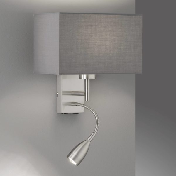 FISCHER & HONSEL Applique Dream à liseuse LED, gris/nickel FISCHER & HONSEL