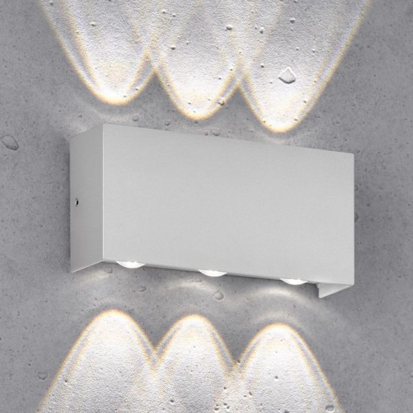 FISCHER & HONSEL Applique d’extérieur LED Nairobi, argentée FISCHER & HONSEL