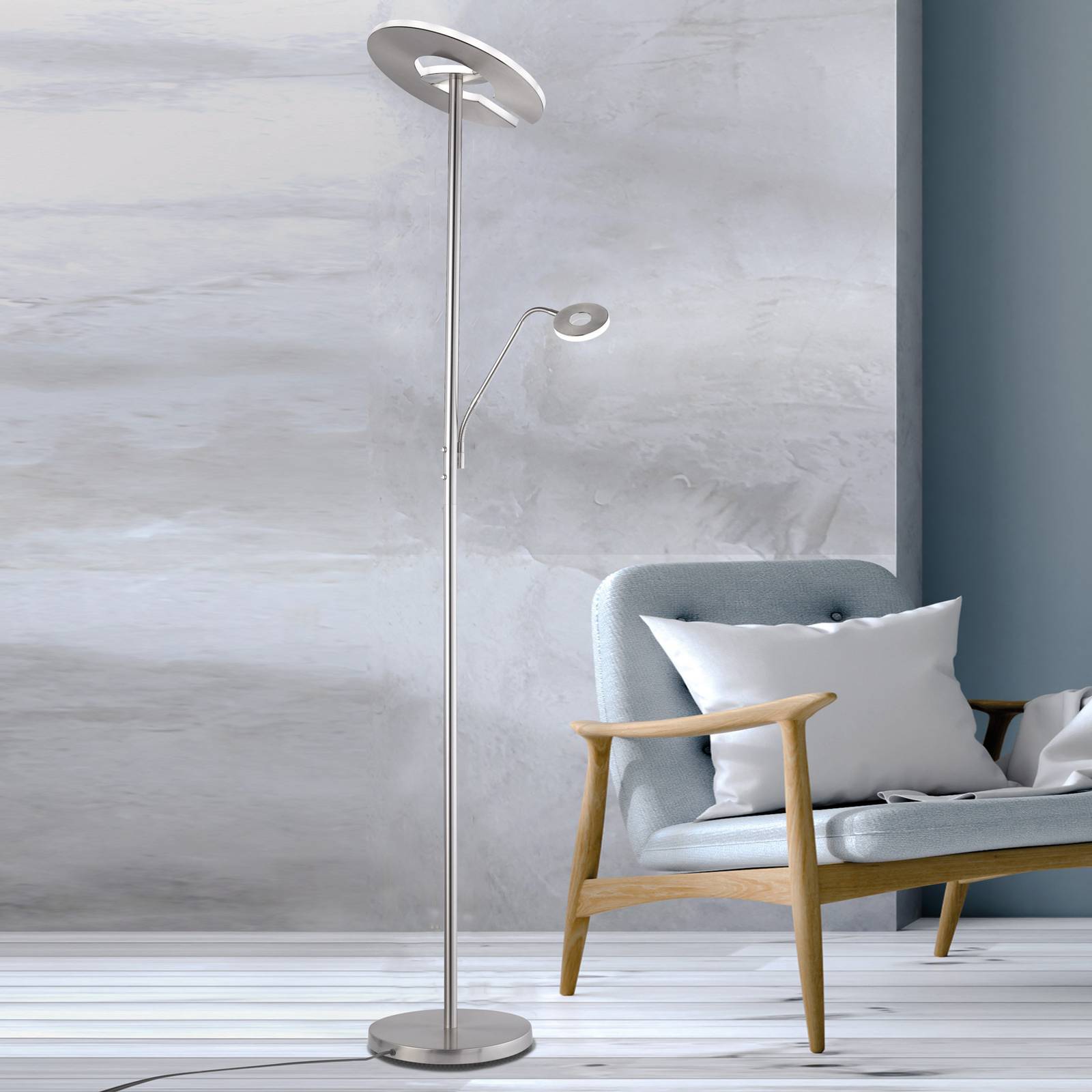 FISCHER & HONSEL Lampadaire indirect LED Dent à liseuse