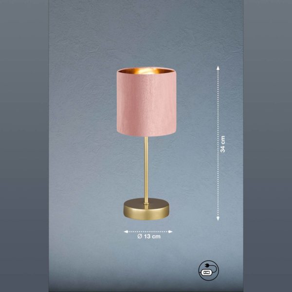 FISCHER & HONSEL Lampe à poser Aura socle doré abat-jour rosé/doré FISCHER & HONSEL