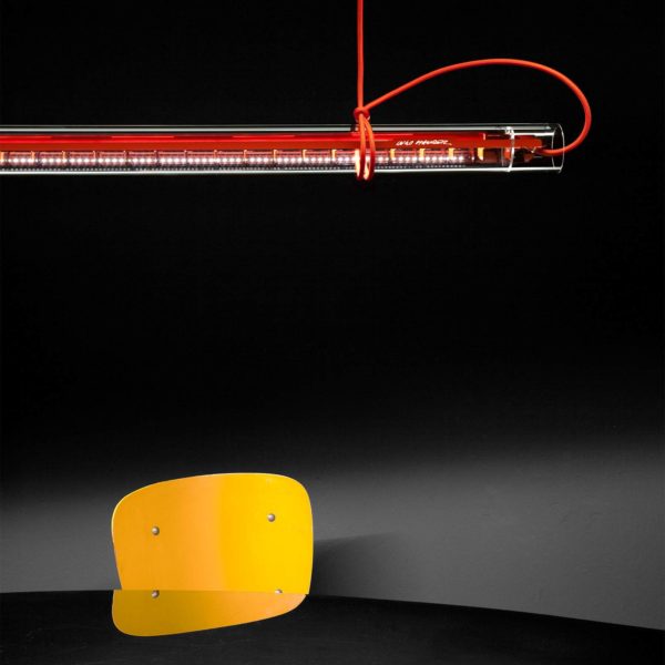 Ingo Maurer Tubular suspension LED, rouge Ingo Maurer