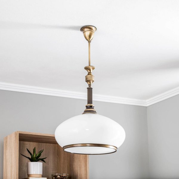Jupiter Suspension Petro avec abat-jour en verre à 1 lampe Jupiter