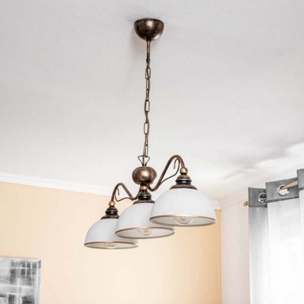 Jupiter Suspension linéaire Casale à 3 lampes, long. 74 cm Jupiter
