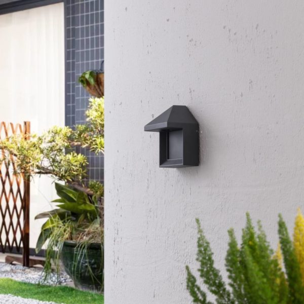 Applique d'extérieur LED Lucande Zalinda en gris foncé LUCANDE