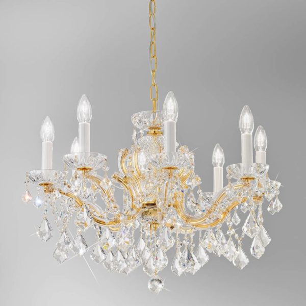 KOLARZ Maria Louise lustre, doré 24 ct, 8 lampes Kolarz