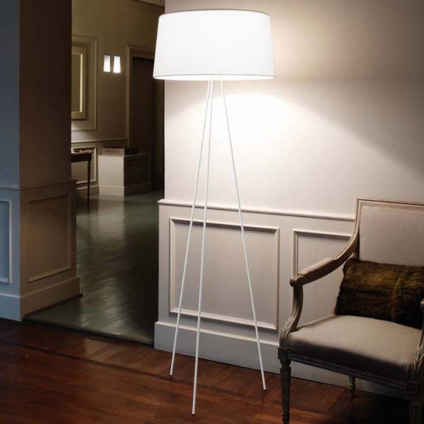 Kundalini trépied lampadaire avec variateur, blanc Kundalini