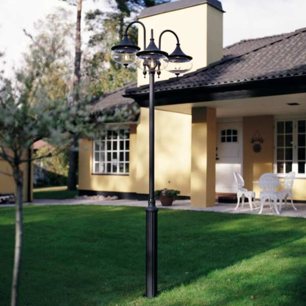 Konstsmide Lampadaire d'extérieur Libra à 3 lampes noir Konstsmide