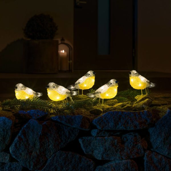 Konstsmide Christmas Figurines LED Oiseau pour l’extérieur, lot de 5 Konstsmide Christmas