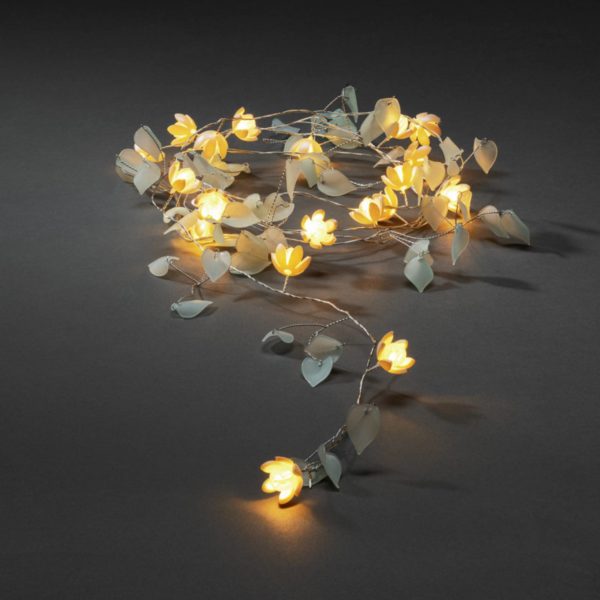 Konstsmide Christmas Guirlande LED feuilles et fleurs claires/blanches Konstsmide Christmas