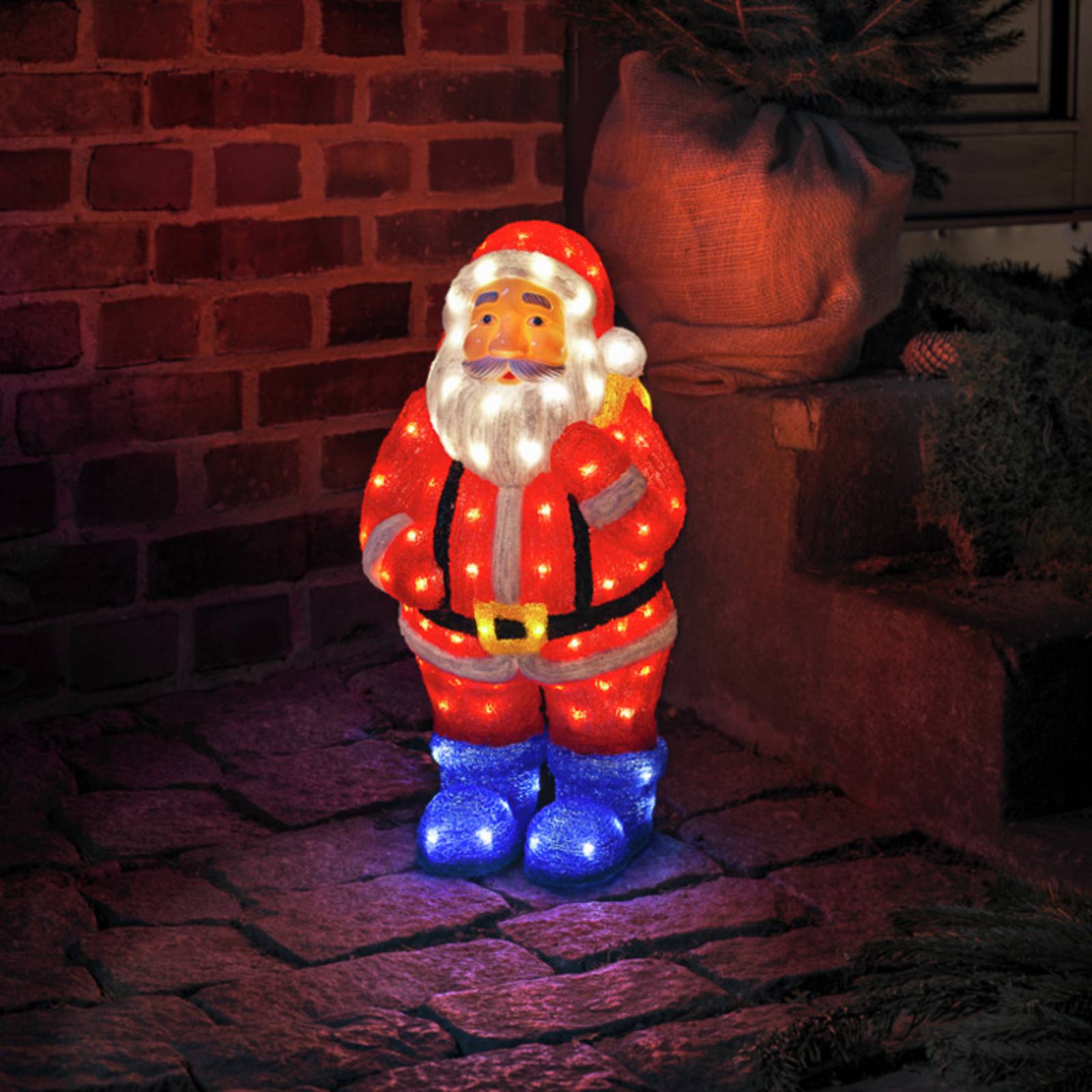 Konstsmide Christmas Figurine déco LED Père Noël multicolore IP44 55 cm Konstsmide Christmas