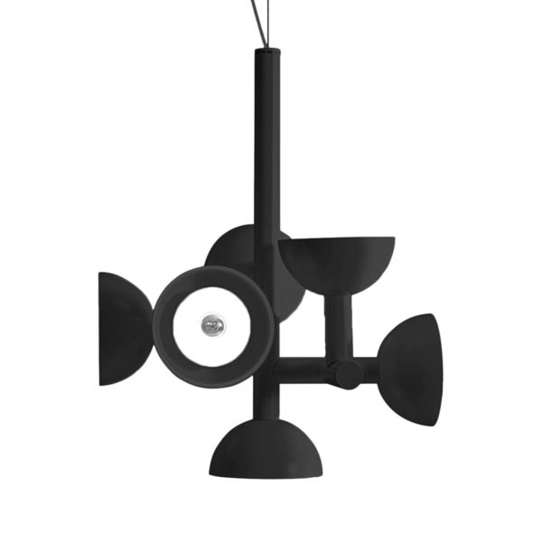 Karman Sibilla suspension à 6 lampes, noire Karman
